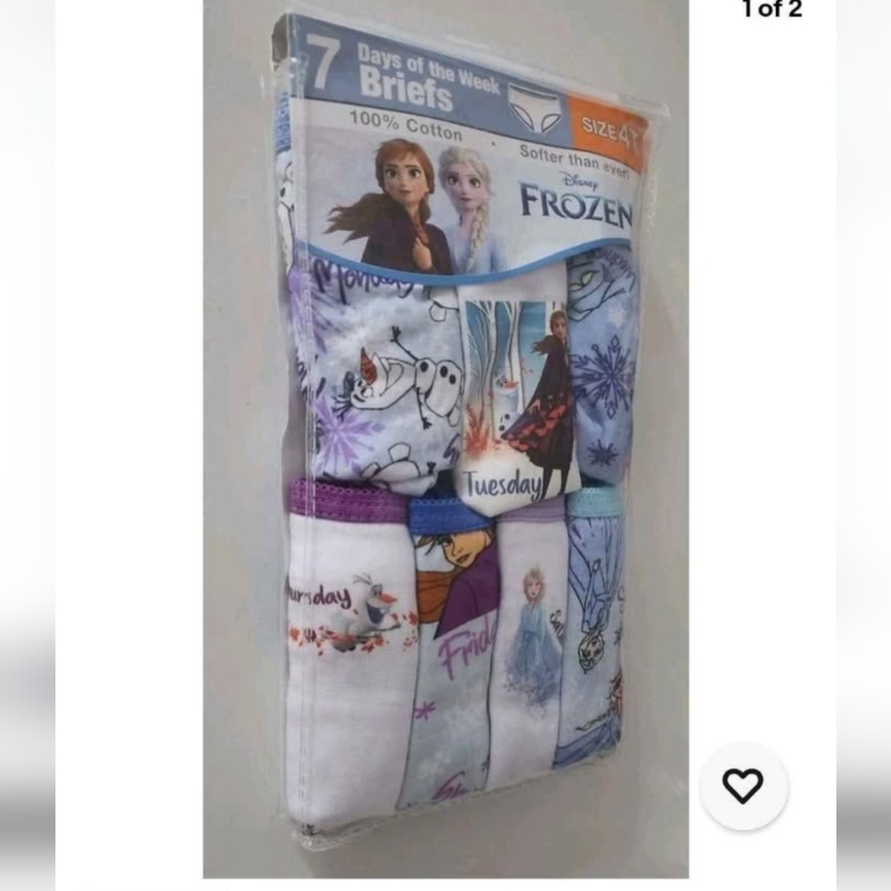Disney Frozen Panties 7 Days Of The Week Briefs 7 Pack Girls 4t Underwear